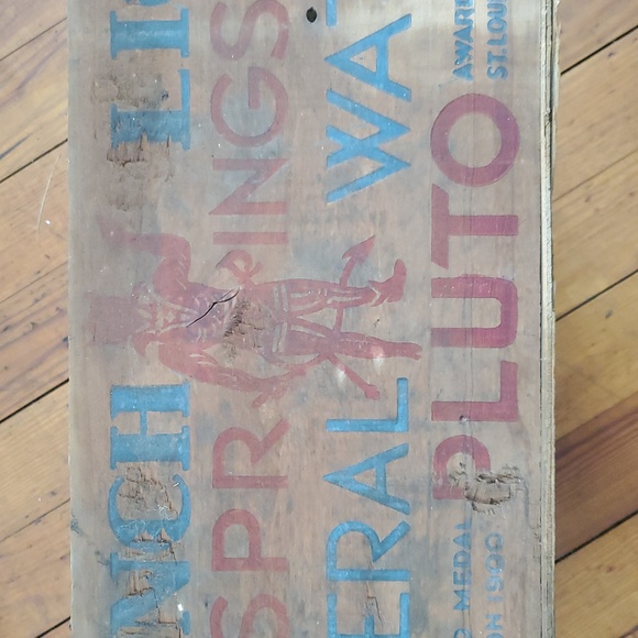 Vintage PLUTO French Lick Springs Mineral Water Wood Shipping Crate